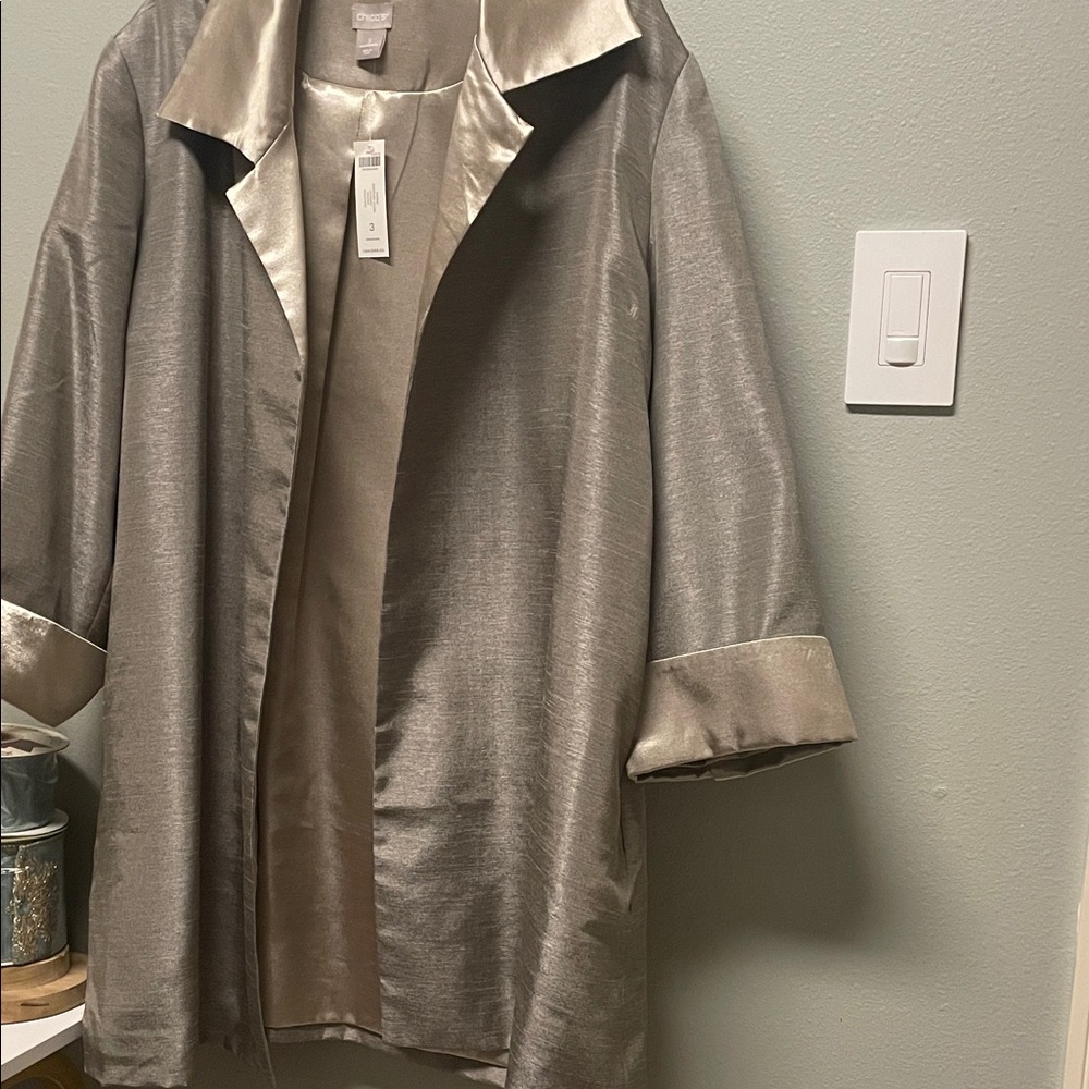 Chico's Metallic Gray Blazer